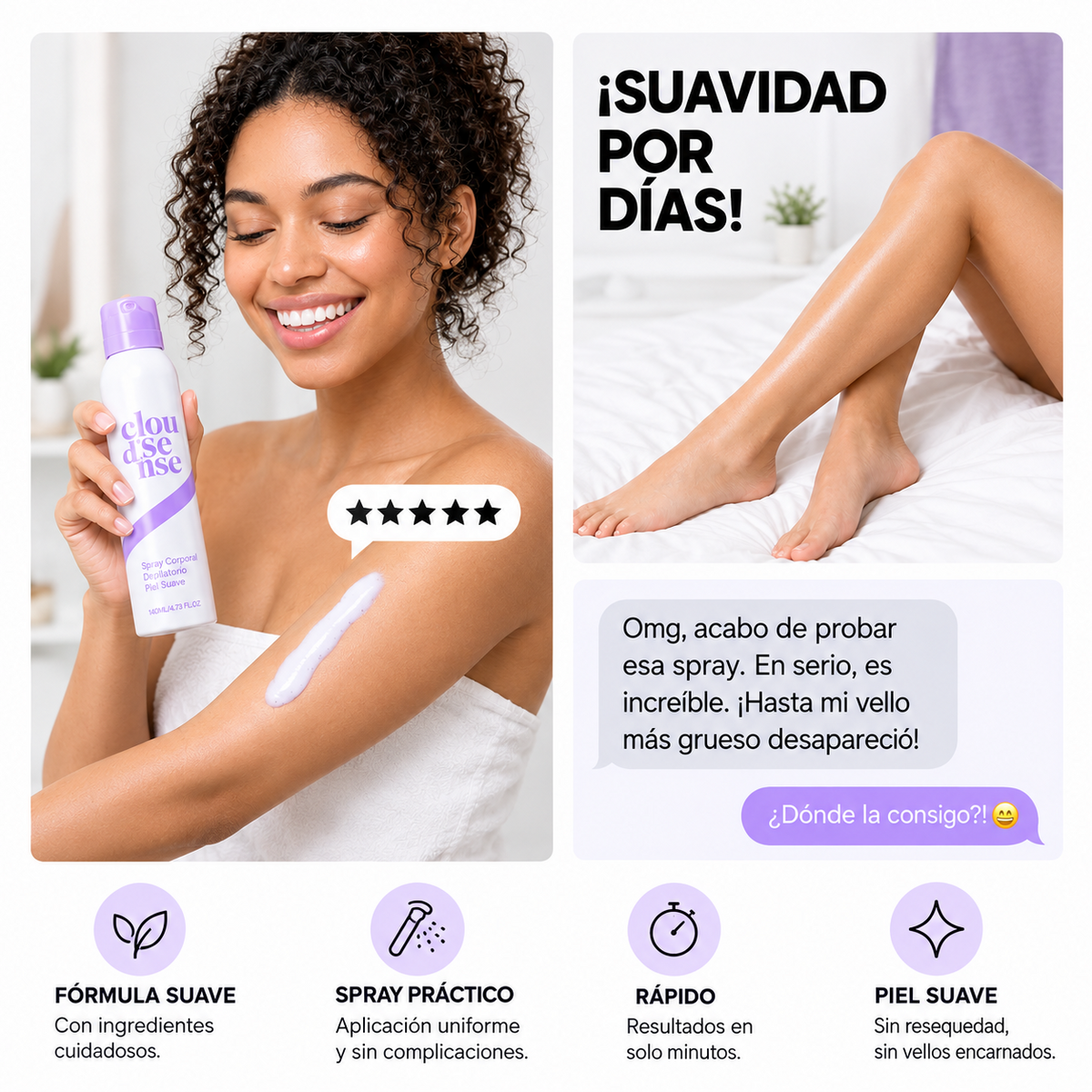 CloudSense — Espuma Depilatoria en 5 Minutos